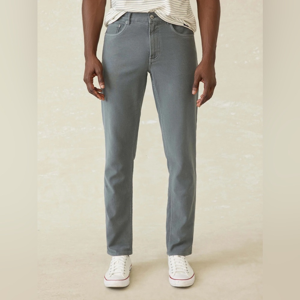 Faherty Stretch Terry 5-Pocket Pant - Slate